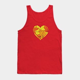 Heart Leaves Yellow & Orange Tank Top